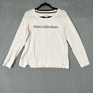 Kate Spade Dream A Little Dream PJ Top Womens Medium Cream Sleepwear Casual